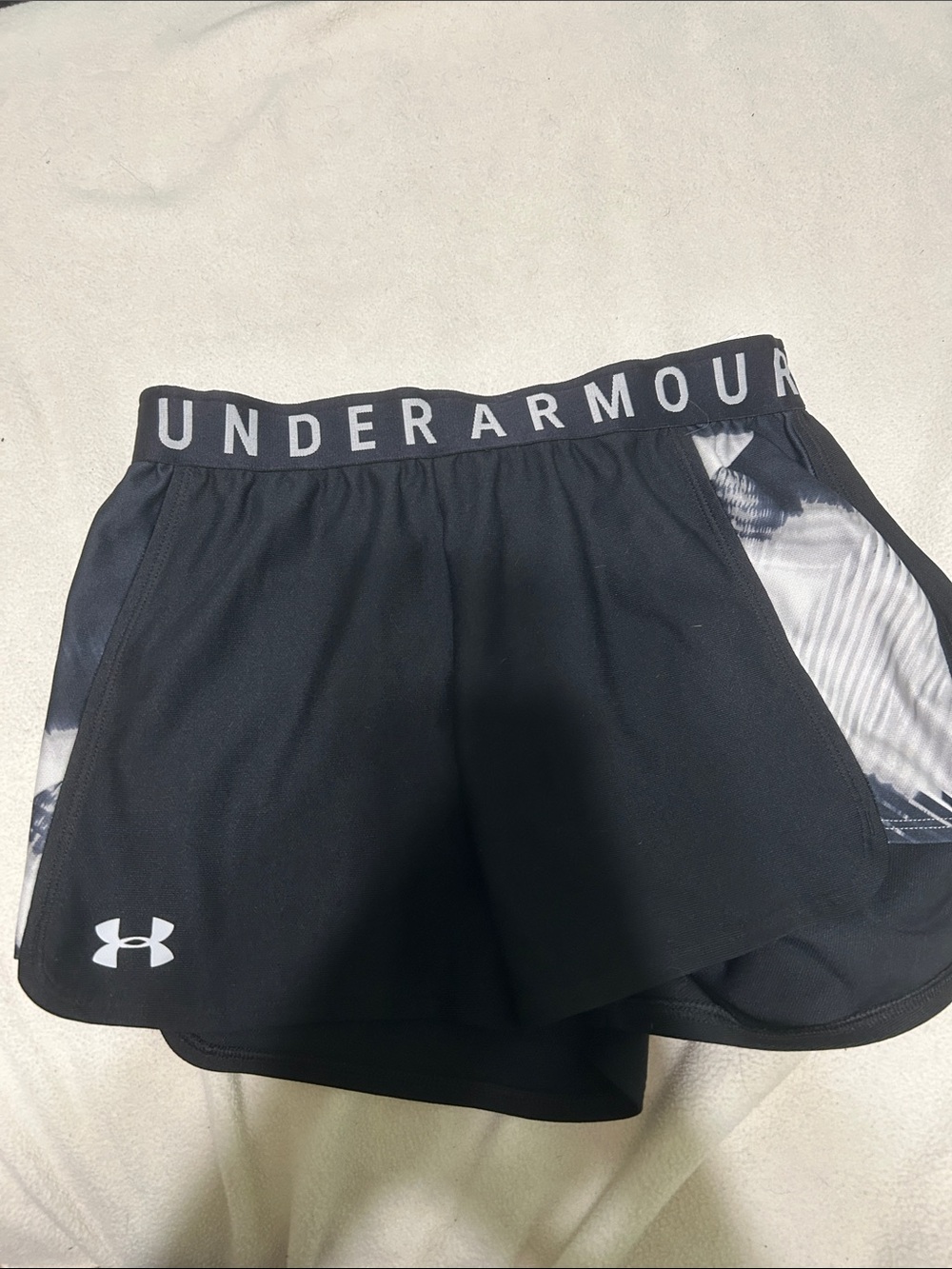 Under Armour Black Women's Athletic Shorts with Grey Logo